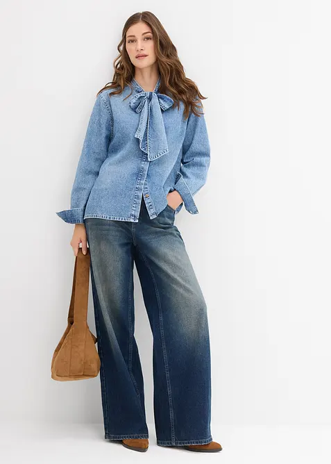 Chemisier en jean 100% coton, bonprix