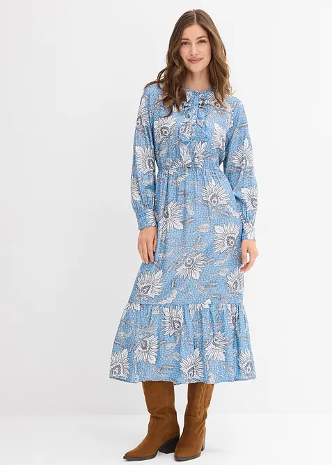 Robe longue en fine viscose mélangée, bonprix