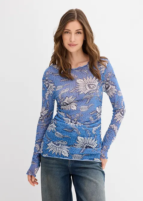 T-shirt manches longues en mesh fin, bonprix