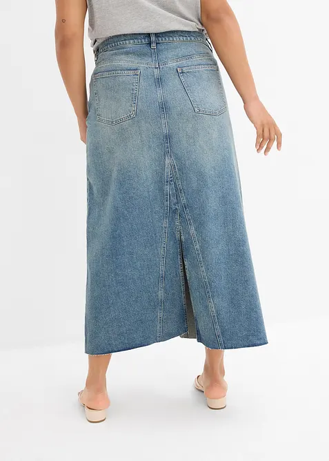 Jupe longue en jean, taille mi-haute, bonprix