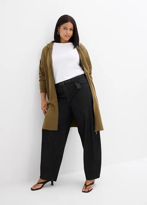 Jean Barrel taille mi-haute avec ceinture, bonprix