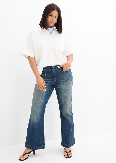 Jean flare taille mi-haute, bonprix