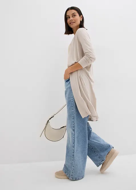 Gilet long et doux en viscose extensible, bonprix