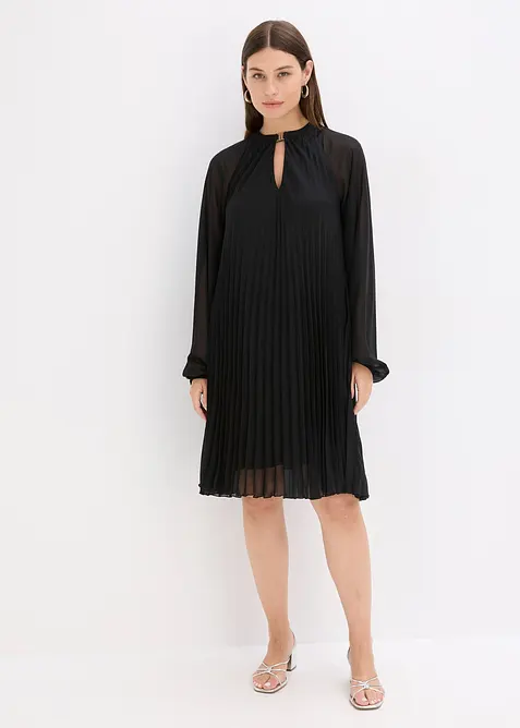 Robe courte plissée en mousseline, bonprix