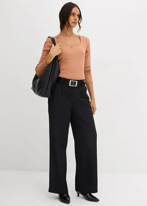 T-shirt côtelé 100% coton, bonprix