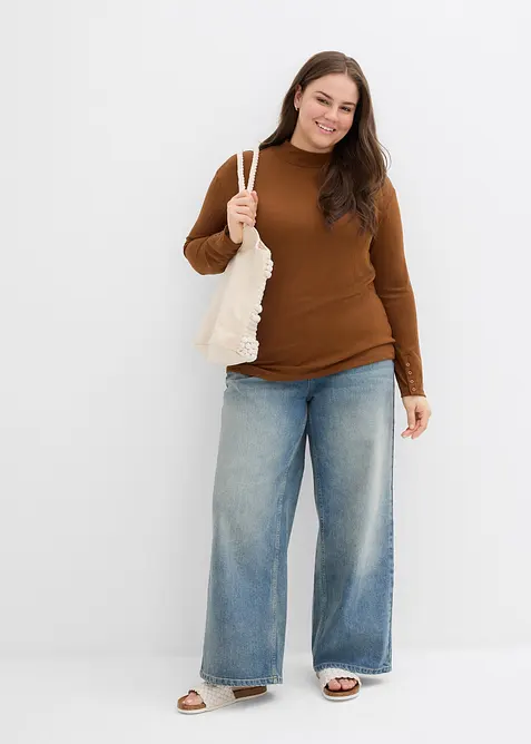 T-shirt manches longues c&ocirc;tel&eacute;, bonprix