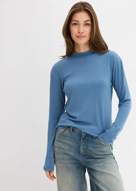 T-shirt manches longues côtelé, bonprix