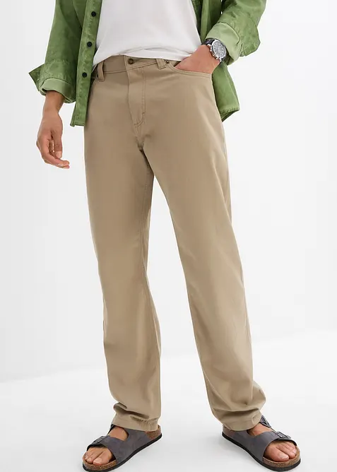 Pantalon regular en twill, droit, 100% coton, bonprix