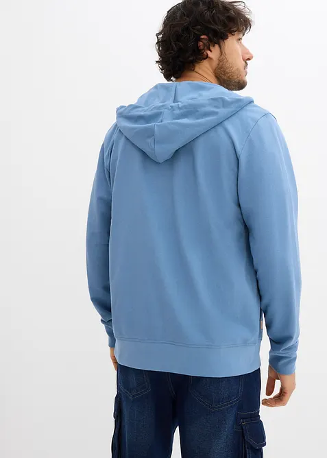Sweat zippé à capuche et détails enduits, bonprix
