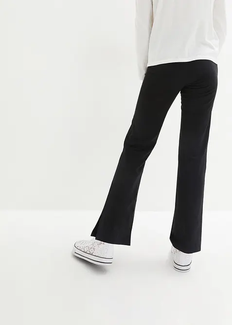 Pantalon évasée en coton extensible avec fentes sur les côtés, bonprix