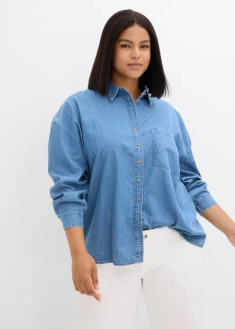 Chemise en jean oversize 100% coton, bonprix