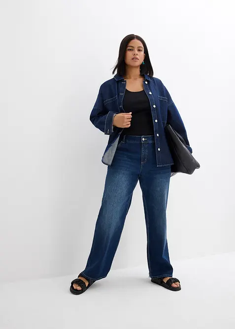 Surchemise oversize en jean 100% coton, bonprix