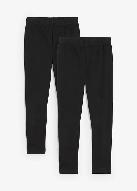 Lot de 2 leggings en mati&egrave;re &eacute;lastique, bonprix