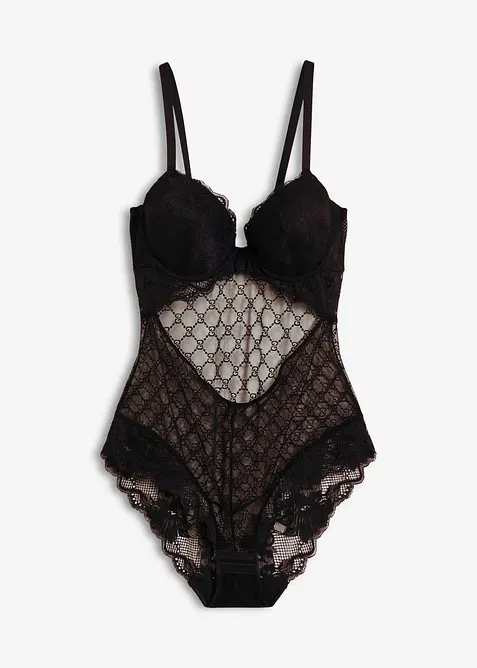 Body avec empiècement tulle, bonprix