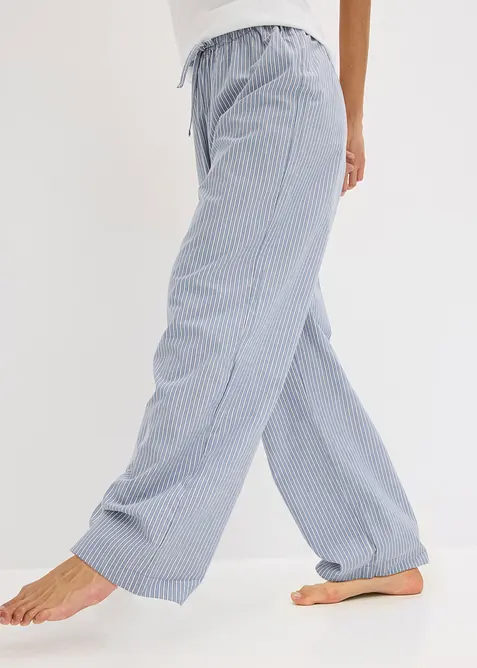 Pyjama avec top côtelé et pantalon tissé, bonprix