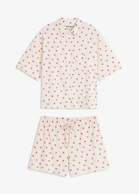 Pyjashort oversize en coton flammé, bonprix