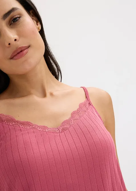 Pyjashort en jersey pointelle doux, bonprix