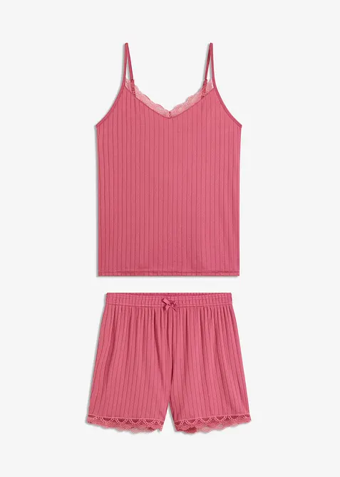 Pyjashort en jersey pointelle doux, bonprix