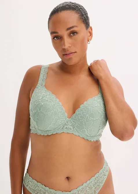Soutien-gorge à coques et dentelle florale, bonprix
