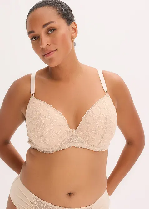 Soutien-gorge à coques et broderies florales, bonprix