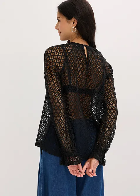 T-shirt en dentelle, coton majoritaire, bonprix