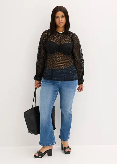 T-shirt en dentelle, coton majoritaire, bonprix