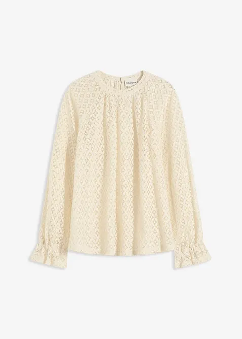 T-shirt en dentelle, coton majoritaire, bonprix