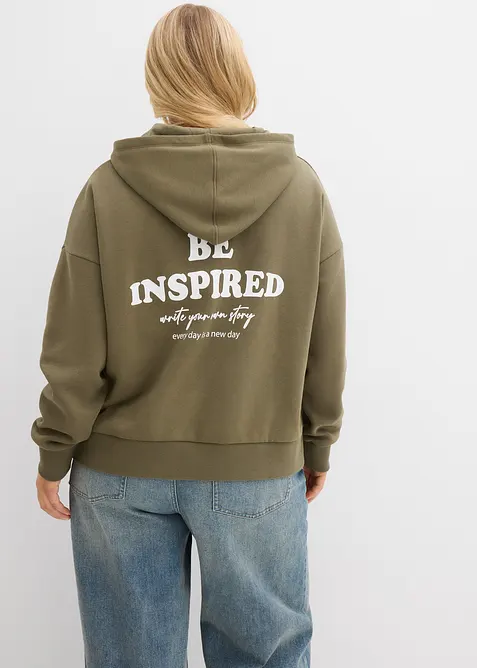 Sweat à capuche doux en coton mélangé, bonprix