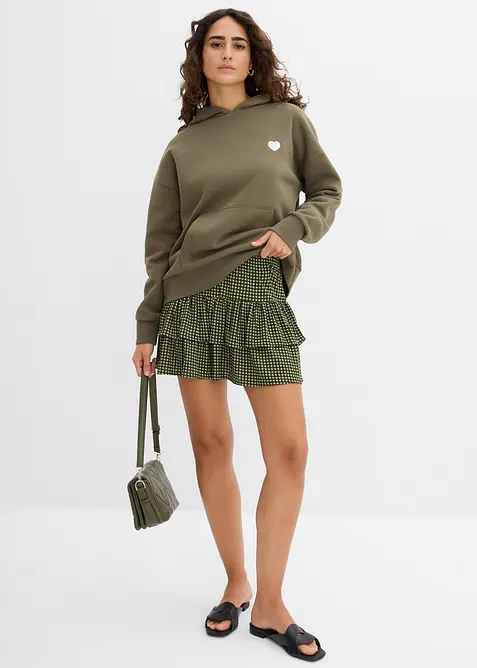 Jupe étagée en crêpe texturé, bonprix