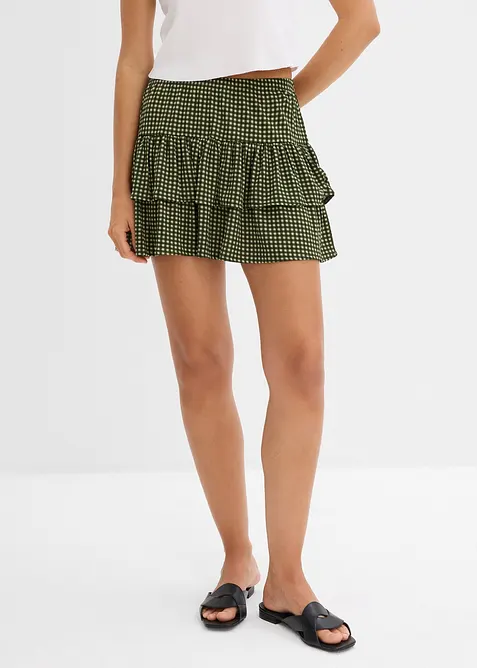 Jupe étagée en crêpe texturé, bonprix