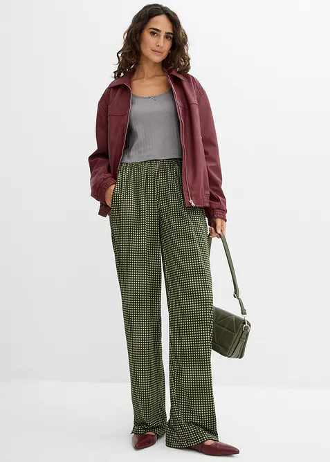 Pantalon en jersey crêpe texturé, bonprix