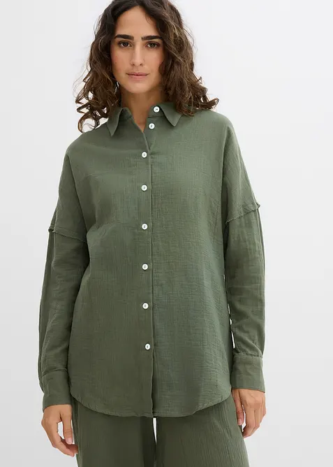 Chemise oversize en gaze de coton aérienne, bonprix