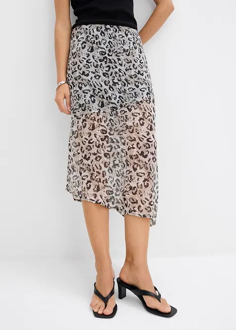 Jupe midi en mousseline fine, bonprix