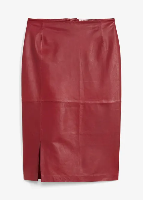 Jupe en cuir fendue sur le côté, bonprix