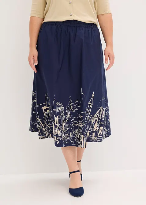 Jupe midi 100% coton, bonprix