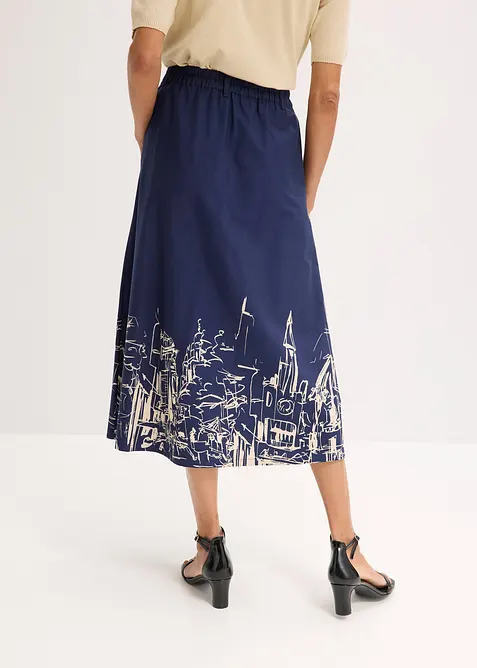 Jupe midi 100% coton, bonprix