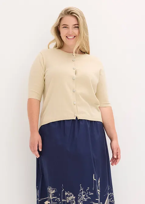 Gilet en fine maille de viscose mélangée, bonprix