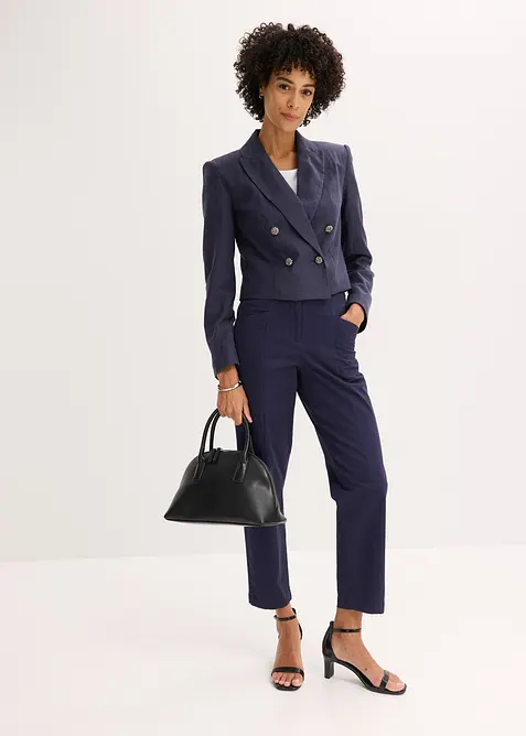 Pantalon en twill, fuselé, bonprix