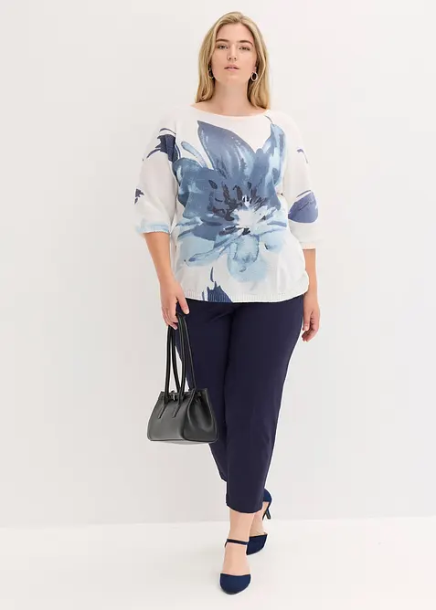 Pantalon en twill, fuselé, bonprix