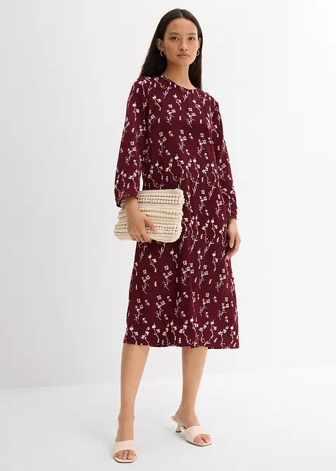 Robe midi florale 100% viscose, bonprix