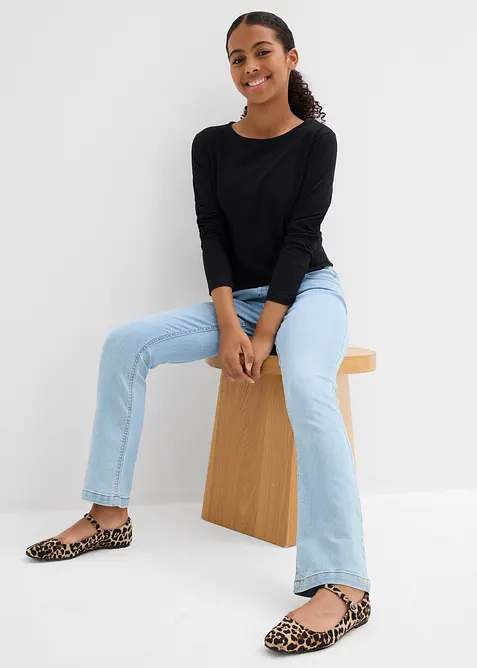 Lot de 2 jeans extensibles, taille mi haute, bonprix