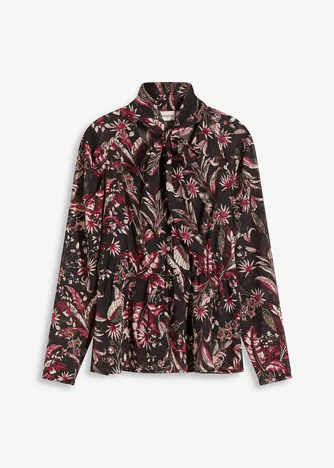 Blouse &agrave; lavalli&egrave;re en mousseline, bonprix