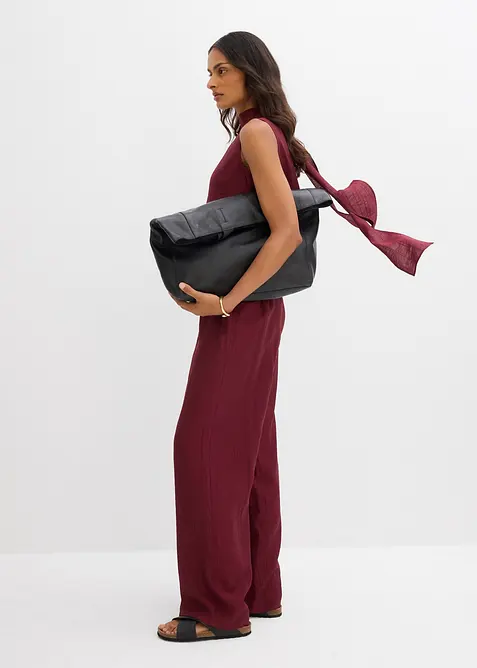 Pantalon texturé en viscose mélangée, bonprix