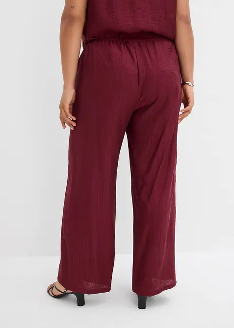 Pantalon texturé en viscose mélangée, bonprix