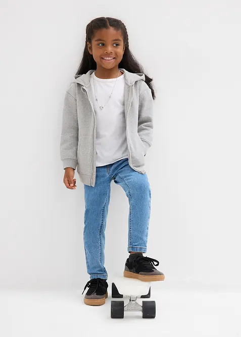 Sweat zippé à capuche en coton mélangé, bonprix