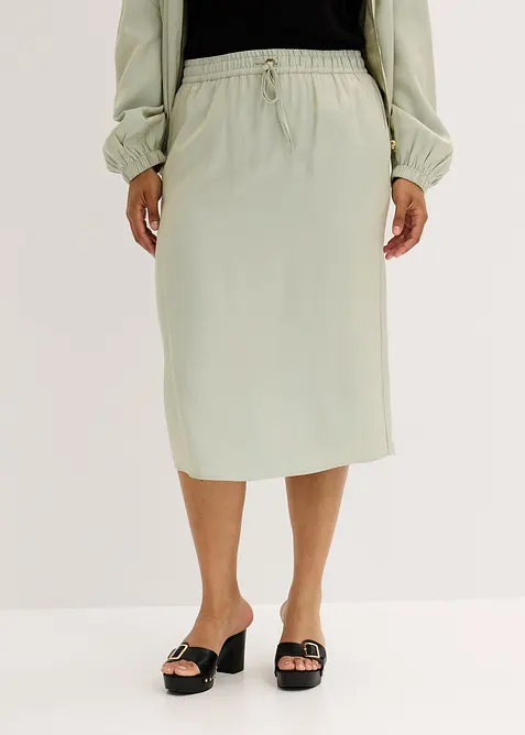 Jupe midi en satin brillant, bonprix