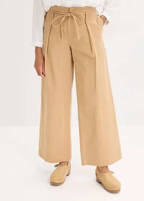 Pantalon à pinces et lien à nouer, bonprix