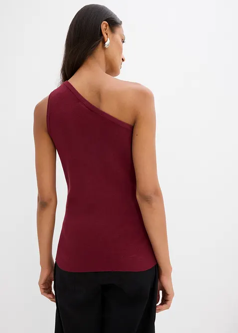 Top en maille asymétrique en viscose mélangée, bonprix
