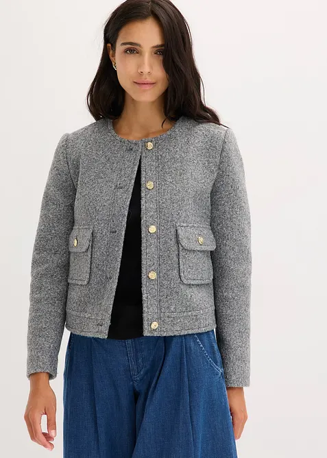 Blouson en maille bouclette douce, bonprix