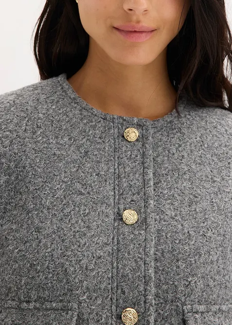 Blouson en maille bouclette douce, bonprix